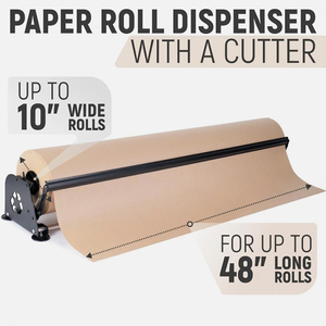 Rouleau de papier JH-Mech pour distributeur Pieds de ventouse antidérapants Distributeur de coupe-papier de bureau en acier noir mat de 48 pouces - Product Image 2