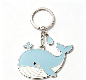 <b>Cute</b> Whale Metal Key Chain Enamel <b>Keyring</b> Silver Tone Pendant Bag Charm Gift - Product Image 3