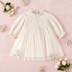Abito da Principessa <span class=keywords><strong>per</strong></span> Bambina Primavera-Autunno 2026, Maniche Lunghe Ricamate, in Tulle, <span class=keywords><strong>per</strong></span> Cento Giorni e Primo Compleanno - Product Image 5