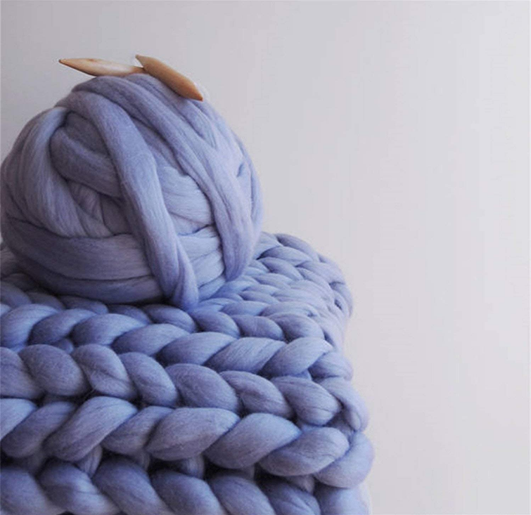 Stock De Qualité Supérieure Super Doux Chunky Tricoté Jeter Couverture pour L'hiver