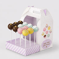 Individuelle Cake-Pop-Box mit Fenster & Bandverschluss Öko-Kraftpapier-Verpackung für Bäckerei, Hochzeit & Events