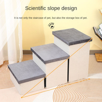 Escabeau pliable écologique pour animaux de compagnie, escalier pour chien à 3 niveaux avec tiroir de rangement, marches d'escalade légères et portables pour chat, pour meubles