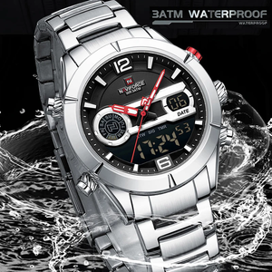 NAVIFORCE NF9232 Luxury Sports Watch For Men Luminous Waterproof Steel Band Quartz <b>Digital</b> Wrist Watch Male <b>Clock</b> - Product Image 3