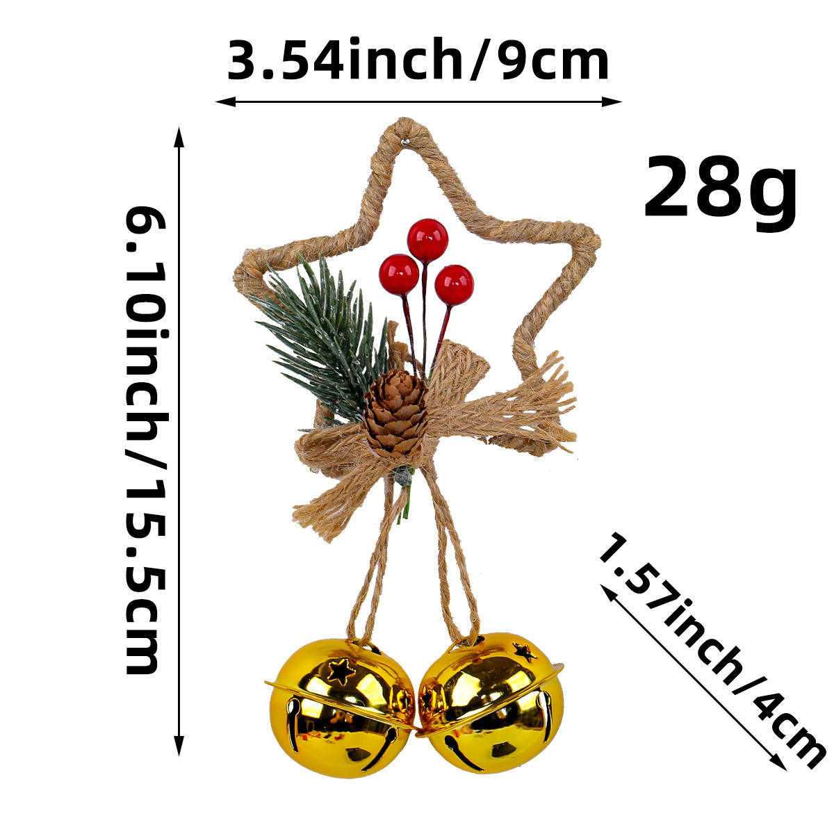 Five-pointed star bell gold