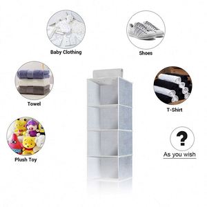 Organisateur de rangement suspendu à 6 étagères pour vêtements, étagères d'accessoires pliables, organisateurs de placard suspendus utilisés pour la garde-robe - Product Image 4