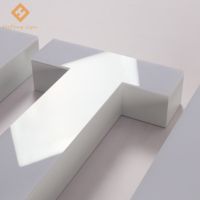 Enseigne lumineuse extérieure personnalisée directement de l'usine, enseigne 3D en acrylique éclairée par l'avant, étanche, avec logo de marque en LED blanche pour magasin