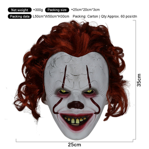 Máscara de Payaso Malvado, Máscara de Látex Inspirada en Pennywise, Accesorio de Disfraz para Fiesta de Halloween - Product Image 5