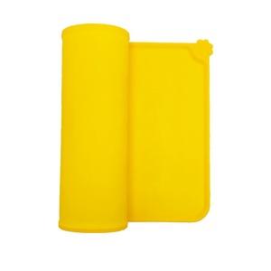 Silicone Pet Placemat Square Waterproof Non Slip Leak Proof Food Grade For Cats And Dogs Yellow <b>Peacock</b> Blue - Product Image 4