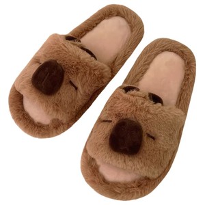 XIXITIAO 2024 ucuz kış rahat erkekler Capybara yatak odası bayanlar terlik 8 kawaii ev kabarık ev sahte bulanık terlik kadınlar için - Product Image 1
