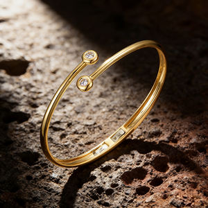 Brazalete Clásico de Compromiso para Hombre con Diamantes Cultivados en Laboratorio CVD IGI/HPHT de Corte Brillante en Oro Sólido de 10K/14K/18K con Engaste de Garras - Product Image 2