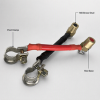 Adaptador de Terminal de Batería de Latón M8, Conector de Abrazadera de Cable de Batería Positivo y Negativo para Automóviles, Camiones y Embarcaciones