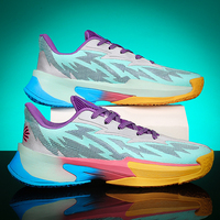 Chaussures de basket-ball professionnelles pour hommes, baskets multicolores en mesh, chaussures de sport basses, chaussures de terrain athlétiques antidérapantes pour hommes