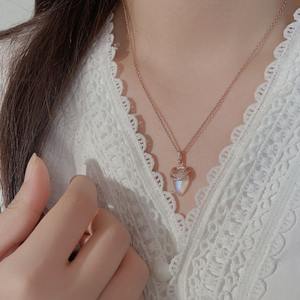 Merryshine, розовое золото, цирконий, 925 из стерлингового серебра, подвеска в форме капель, цепочка, стильная цепочка с лунным камнем, бриллиант - Product Image 3