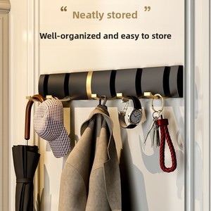 Gancio appendiabiti invisibile in alluminio spesso, pieghevole, senza foratura, da parete o per retroporta, per <span class=keywords><strong>ingresso</strong></span> o ripostiglio - Product Image 3