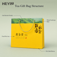 Boîte cadeau en papier personnalisée, imprimée en couleur, en carton plat, avec poignée en corde, pour emballage de thé, aliments, cadeaux de fêtes, OEM