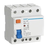Interrupteur différentiel CHNT de marque originale Chint NL1-63 2P 4P 25A 40A 63A 30mA 100mA 300mA 6kA 10kA RCCB RCD avec certification CE