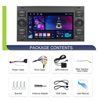 Écran CarPlay Podofo 7'' 4+64G pour Ford Transit Fiesta Focus Galaxy Mondeo Fusion, CarPlay/Android Auto sans fil, GPS, WIFI, RDS