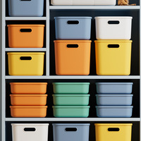 Caja de Almacenamiento de Plástico Multifuncional Moderna al por Mayor, Caja Organizadora Rectangular con Tapa para Escritorio, Cesta para Guardar Artículos Diversos y Aperitivos
