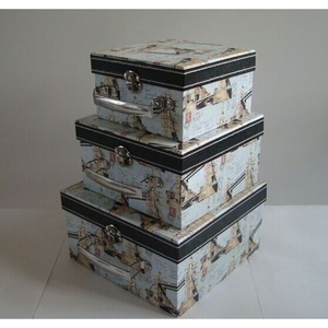 กล่องของขวัญทรงสี่เหลี่ยมสามชิ้นสไตล์วินเทจ ชุดกล่องของขวัญสวยงาม ปรับแต่งได้ตามความต้องการ - Product Image 1