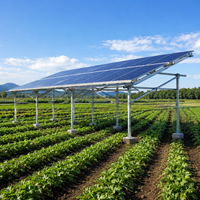 Structure de ferme solaire en aluminium sur mesure, inclinaison 10-45°, charge éolienne 60 m/s, durée de vie 25 ans, pour système de montage au sol
