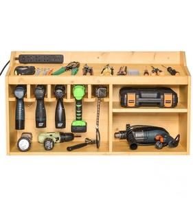 Large Power Tool Organizer, Updated Tool Storage Cabinet, Wall Mount Workshop Tool Cabinet