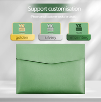 Bolsa de Almacenamiento de Archivos A4 Portátil, Bolsa de Negocios de Cuero con Bolsillo para Documentos y Hebilla Metálica, con Logotipo de Empresa Impreso