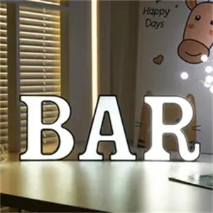 Luminous Outdoor Restaurant Wall Light Alphabet Cutting Stainless Steel Sign Metal Bending Channel Acrylic Led Letter