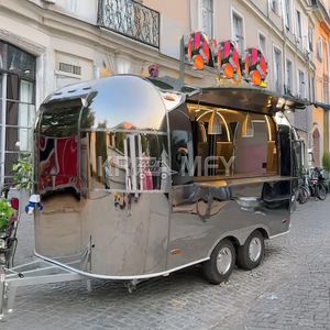 Camion de restauration mobile avec bar à smoothies, pâtisseries aux fruits, glaces, café et équipement de cuisine complet, chariot de nourriture de rue, remorque à boissons mobile - Product Image 2