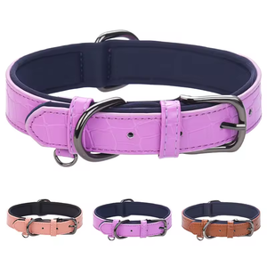 Collar de Perro con Logotipo Personalizado OEM, Collar de Cuero PU para Mascotas, Collar Ajustable con Correa para Perros, Collar Duradero para Perros Pequeños y Medianos - Product Image 1