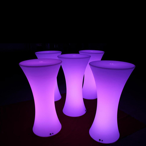 Remote Control Battery Operated Rechargeable Rgb Color Changing Led Highboy <strong>Poseur</strong> <strong>Table</strong> - Product Image 1