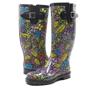 Fashion Waterproof Printed Boot Women Rubber Rain Boots comfortable footwear