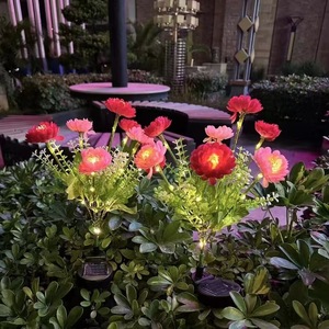 Lampes solaires de jardin à 7 têtes LED en forme de fleur, décoration extérieure, résistantes à l'eau, portables, alimentées par l'énergie solaire - Product Image 2