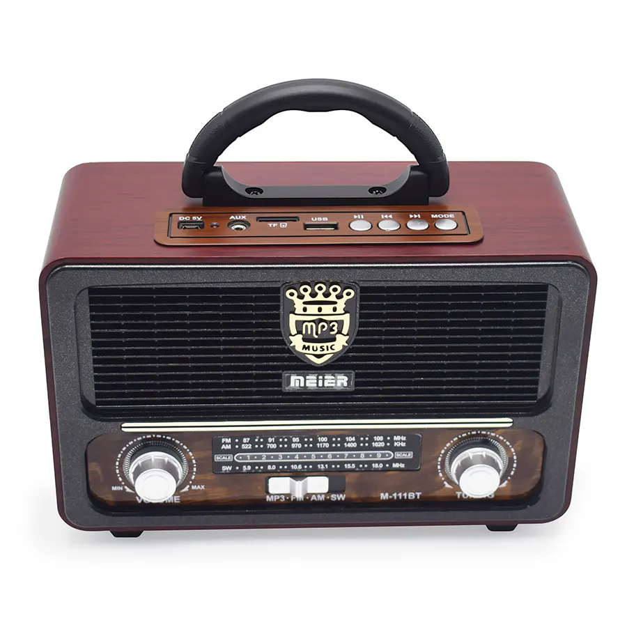 วิทยุไม้แนววินเทจย้อนยุคแบบพกพา,วิทยุ AM FM SW 3ย่าน AC DC เรโทรพร้อมรีโมทควบคุม