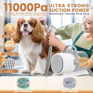Suction <b>Pet</b> Vacuum Kit 7-in-1 Pro Dog Grooming Kit <b>Pet</b> Vacuum <b>Clipper</b> Low Noise Dog Hair Remover Handheld <b>Pet</b> Vacuum - Product Image 3