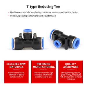 가스 파이프 커넥터 퀵 인서트 퀵 커넥터 Pu 스트레이트 Pv 벤트 페그 티 감소 직경 Py 공압 커넥터 - Product Image 4