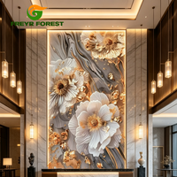 Panneaux muraux en PVC marbré gris floral 5D 3D de luxe à effet brillant pour la décoration de la maison, des hôtels, des chambres, des escaliers et des salons