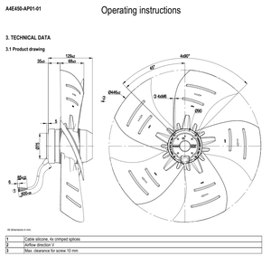 Ventiladores Axiales ebmpapst A4E450-AP01-01 de 450 mm, 355 W, 230 V CA, Ventiladores Eléctricos, Ventiladores para Aire Acondicionado, Ventiladores de Refrigeración Axiales, Ventiladores para Enfriadores - Product Image 3