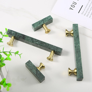 Brass Stone Furniture Handles Marble Wardrobe <strong>Knob</strong> Drawer Pulls Cabinet Dresser Handle Kitchen <strong>Bedroom</strong> Bathroom <strong>Door</strong> Hardware - Product Image 3