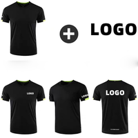 Kaos Lari Pria 150g Marathon Bernapas Cepat Kering untuk Musim Panas, Kerah Bulat Longgar dengan Desain Kasual Logo Kustom Cetak Solid