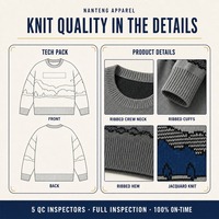 Pulls en maille jacquard à col rond pour hommes, 100 % coton, motif paysage hivernal, coupe ample, vente en gros personnalisée Nanteng