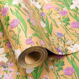 Daily Bohemian-style purple flower <b>pattern</b> cowhide gift wrapping <b>paper</b> for girl mother teacher - Product Image 6