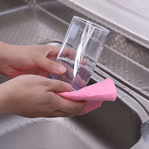100% poliéster aguja perforada tela no tejida esponja microfibra paños de limpieza toalla de cocina algodón fibra viscosa trapos - Product Image 3
