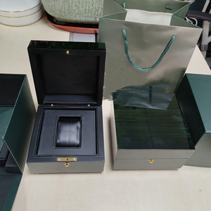 Factory Direct Dark Green Wooden Watch <b>Box</b> <b>Black</b> PU Lining Watch Storage <b>Box</b> with Accessories Custom Logo Luxury Watch Packaging - Product Image 1