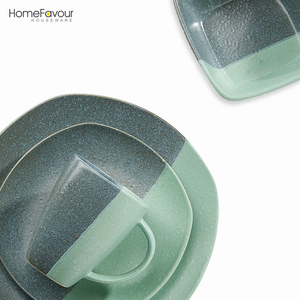 Nordique style céramique 16 pièces en grès émail couleur vaisselle assiettes bols tasses à café - Product Image 1