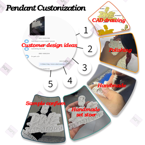 Liontin foto Hip Hop sisi ganda, 925 perak Iced Out RIP bingkai gambar liontin kustom Moissanite - Product Image 5