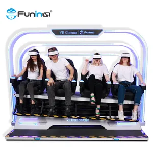 FuninVR-سينما الواقع الافتراضي, سينما جديدة 4 مقاعد واقع افتراضي 9d VR 5D سينما سينمائية في معرض كانتون