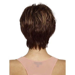 Peluca de Cabello Corto y Liso Marrón para <span class=keywords><strong>Mujer</strong></span>, Estilo Europeo Americano, Voluminoso, Hecho a Máquina, de <span class=keywords><strong>AliExpress</strong></span>, para Compras Transfronterizas - Product Image 4