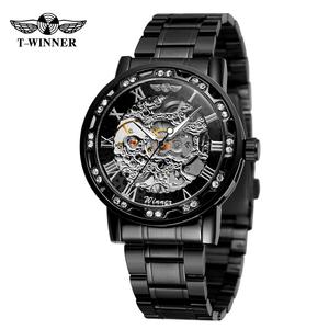 2020 T Vencedor venda quente assistir OEM barato diamante Magro 40mm movimento mecâ<span class=keywords><strong>nico</strong></span> marca de Luxo esqueleto relógio de pulso - Product Image 5