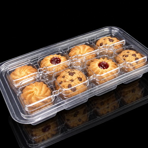 <b>Food</b> Grade Clear <b>PET</b> 8 Compartment Rectangular Cookie Box with Lid Custom Printed Bakery Packaging <b>Container</b> - Product Image 1