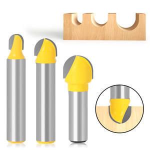 Vástago redondo de 8mm, cortador de ranura en U, molino de extremo de bola, cabezal de hoja YG8, cuerpo de hoja de acero 45 #, broca de enrutador de <span class=keywords><strong>1</strong></span>/4 "y 3/<span class=keywords><strong>8</strong></span>" y <span class=keywords><strong>1</strong></span>/2 "de ancho - Product Image 2